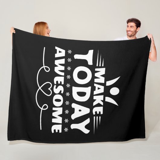 Maak Vandaag Geweldig Retro Typografie Fleece Deken (In situ)
