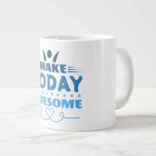 Maak Vandaag Geweldig Retro Typografie Grote Koffiekop