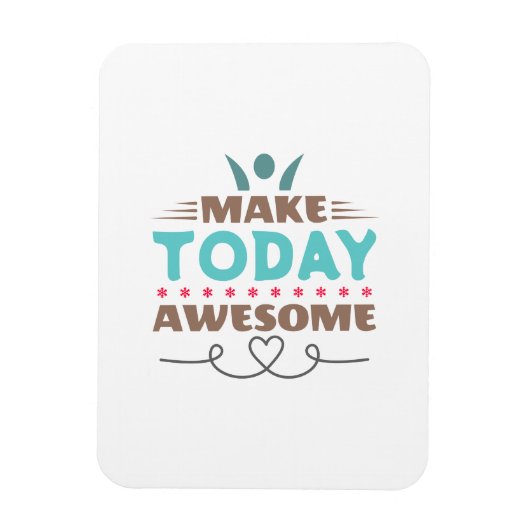 Maak Vandaag Geweldig Retro Typografie Magneet (Verticaal)