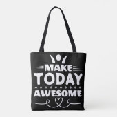 Maak Vandaag Geweldig Retro Typografie Tote Bag (Achterkant)