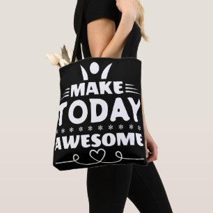 Maak Vandaag Geweldig Retro Typografie Tote Bag