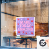 Maak Vandaag Geweldig Rode Harten Vonken Raamsticker (Cafe Raam)
