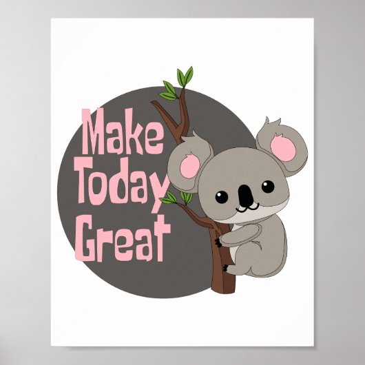 Maak vandaag geweldige Kawaii grappige koala die g Poster (Voorkant)