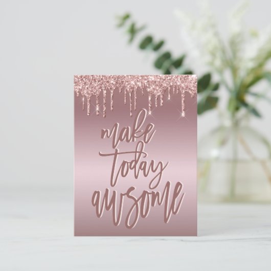 Maak vandaag Geweldige offerte Roos Gold Glitter D Briefkaart (Staand voorkant)