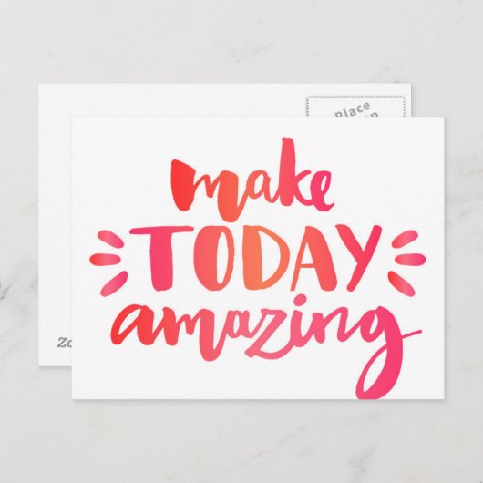 Maak vandaag ongelofelijk 2 briefkaart (Voorkant / Achterkant)