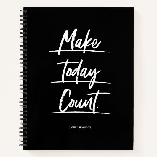 Maak vandaag tellen Motivatie offerte Aangepast Notitieboek (Voorkant)
