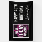 Maak vandaag Verbazingwekkend Paarse Roos Verjaard Spandoek (Verticaal)