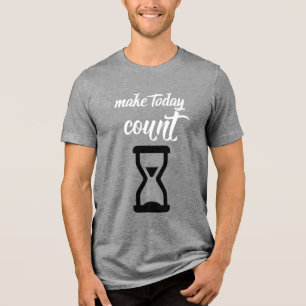 "Maak Vandaag Waar": Inspirerende zegswijze tekst Tri-Blend Shirt