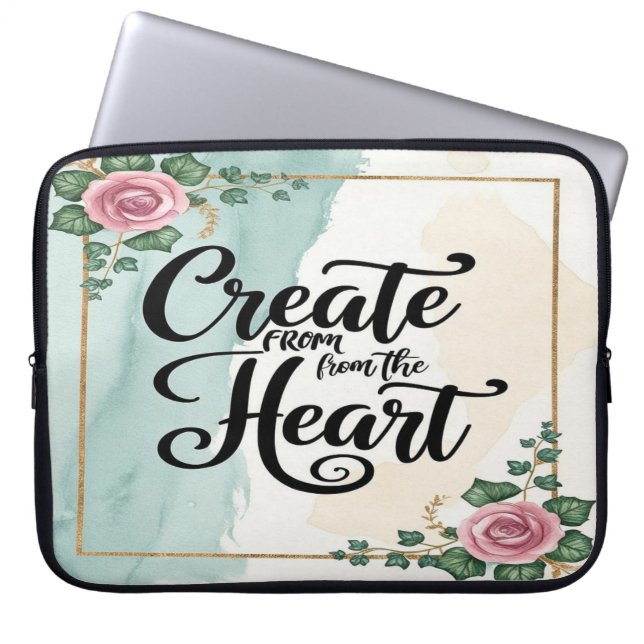 Maak vanuit de Hart optie 3 Laptop Sleeve (Voorkant)