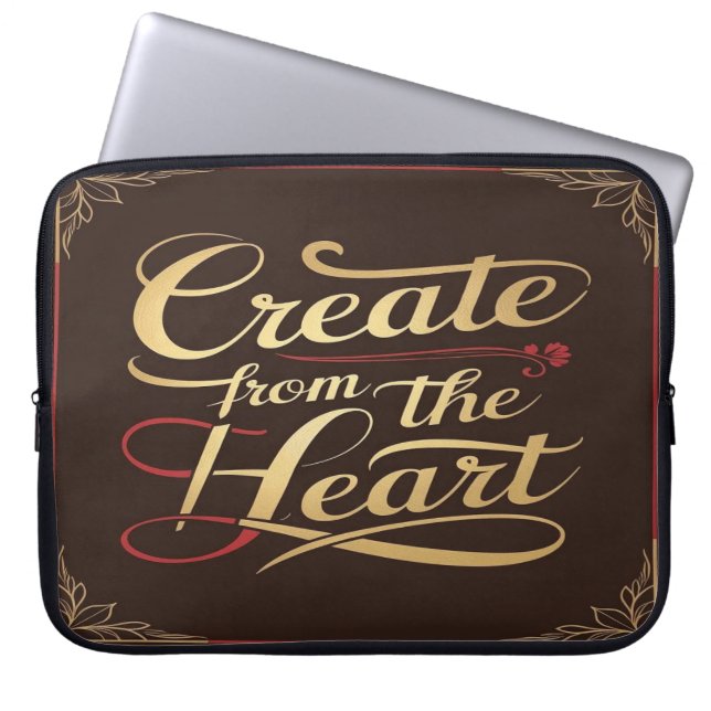 Maak vanuit het hart laptop sleeve (Voorkant)
