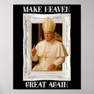 Maak Vaticaan Groot Again Grappige Paus Trump Retr Poster