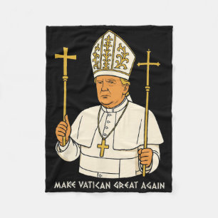 Maak Vaticaan weer Groot Leuk Paus Trump Retro K Fleece Deken