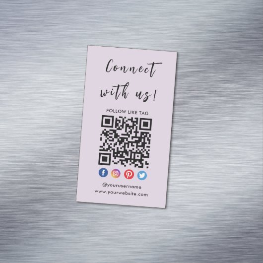 Maak verbinding met de Amerikaanse Qr-code Social Magnetisch Visitekaartje (Voorbeeld)
