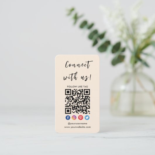 Maak verbinding met de Amerikaanse Qr-code Social  Visitekaartje (Staand voorkant)