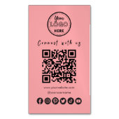 Maak verbinding met de Amerikaanse Social Media QR Magnetisch Visitekaartje (Voorkant Verticaal)