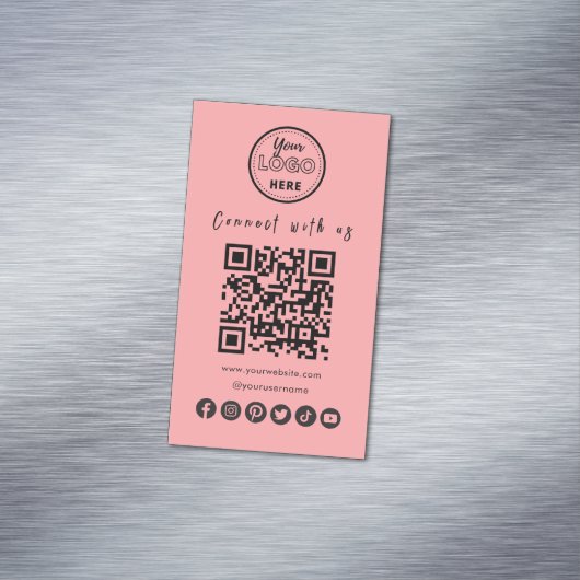 Maak verbinding met de Amerikaanse Social Media QR Magnetisch Visitekaartje (Voorbeeld)