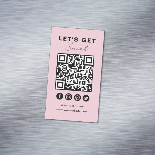Maak verbinding met de Amerikaanse Social Media QR Magnetisch Visitekaartje (Voorbeeld)