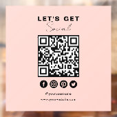 Maak verbinding met de Amerikaanse Social Media QR Raamsticker (Vel 2)