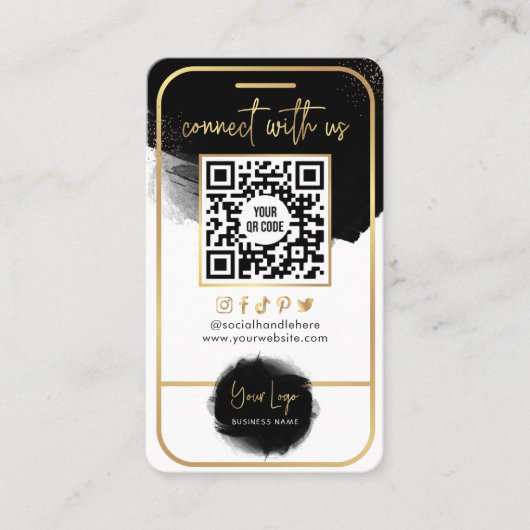 Maak verbinding met de Amerikaanse Social Media QR Visitekaartje (Voorkant)