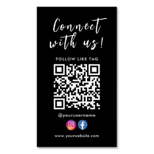 Maak verbinding met de Facebook Instagram Qr Code Magnetisch Visitekaartje