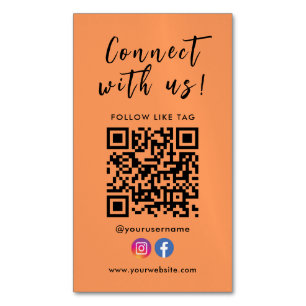 Maak verbinding met de Facebook Instagram Qr Code  Magnetisch Visitekaartje