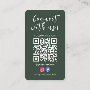 Maak verbinding met de Facebook Instagram Qr Code  Visitekaartje