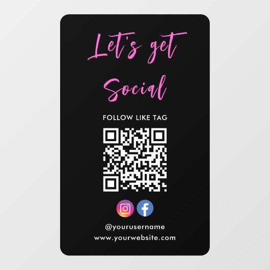 Maak verbinding met de Facebook Qr-code van het Am Raamsticker (Vel)