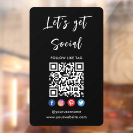 Maak verbinding met de zwarte Qr-code voor sociale Raamsticker