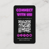 Maak verbinding met de zwarte QR-code voor sociale Visitekaartje (Voorkant)