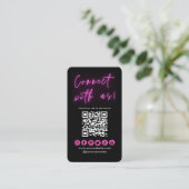 Maak verbinding met de zwarte roze QR-code sociale Visitekaartje (Staand voorkant)