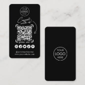 Maak verbinding met de zwarte sociale media QR-cod Visitekaartje (Voorkant / Achterkant)