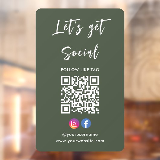 Maak verbinding met het Amerikaanse Instagram Face Raamsticker (Vel 2)