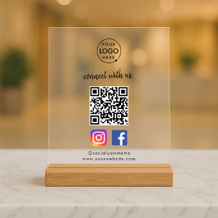 Maak verbinding met ons Instagram Facebook Social Acryl Bord