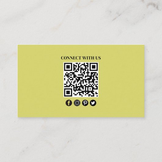 Maak verbinding met ons | Moderne QR-fotocode Blau Visitekaartje (Achterkant)