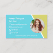 Maak verbinding met ons | Moderne QR-fotocode Blau Visitekaartje (Voorkant)