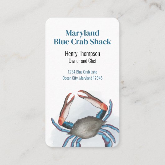 Maak verbinding met ons | QR Code Blue Crab Coasta Visitekaartje (Voorkant)