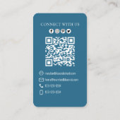 Maak verbinding met ons | QR Code Blue Crab Coasta Visitekaartje (Achterkant)