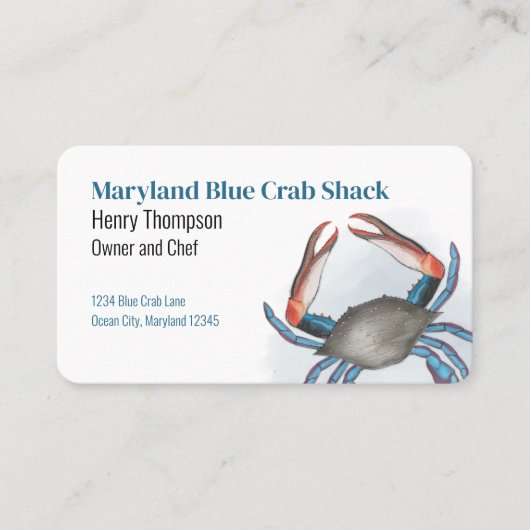 Maak verbinding met ons | QR Code Blue Crab Coasta Visitekaartje (Voorkant)