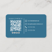 Maak verbinding met ons | QR Code Blue Crab Coasta Visitekaartje (Achterkant)