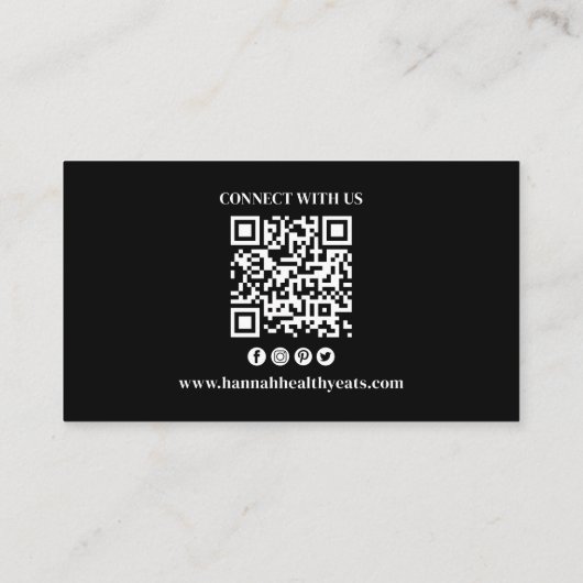 Maak verbinding met ons | QR-code Eenvoudige Logo  Visitekaartje (Achterkant)