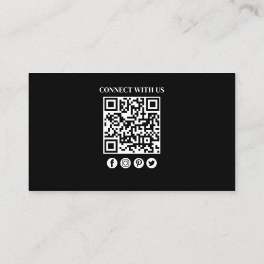 Maak verbinding met ons | QR-code Eenvoudige Logo Visitekaartje (Achterkant)