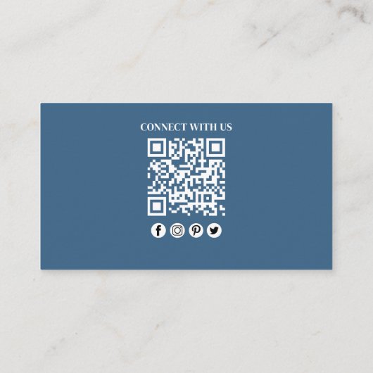 Maak verbinding met ons | QR-code Eenvoudige Logo  Visitekaartje (Achterkant)