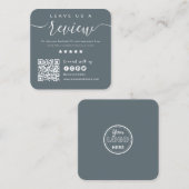 Maak verbinding met ons QR-code | Laat een Review  Vierkante Visitekaartje (Voorkant / Achterkant)