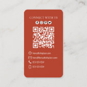 Maak verbinding met ons | QR Code Lobster Coastal  Visitekaartje (Achterkant)