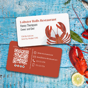Maak verbinding met ons   QR Code Lobster Coastal  Visitekaartje