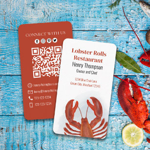 Maak verbinding met ons   QR Code Lobster Coastal  Visitekaartje