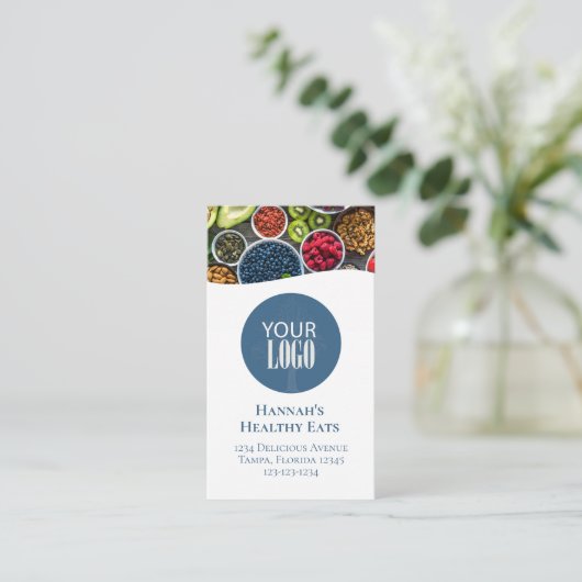 Maak verbinding met ons | QR-code Logo Moderne fot Visitekaartje (Staand voorkant)