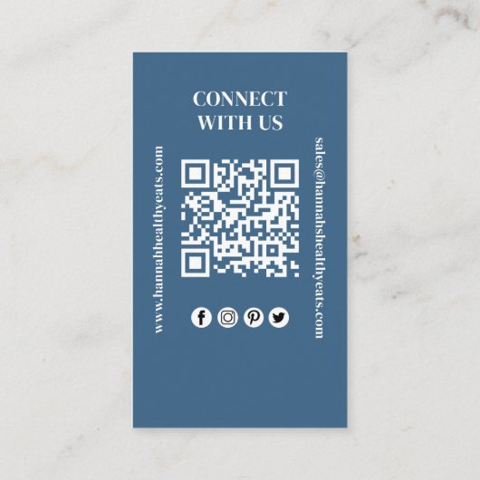 Maak verbinding met ons | QR-code Logo Moderne fot Visitekaartje (Achterkant)