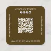 Maak verbinding met ons | QR Code Simple Bakery Co Vierkante Visitekaartje (Achterkant)