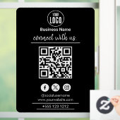 Maak verbinding met ons | QR-code sociale media wi Raamsticker (Huis)